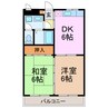 フローレスチェリー 2DKの間取り