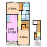 カルバンラゴ 2LDKの間取り