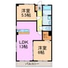近藤ハイツ 2LDKの間取り
