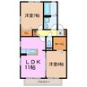 セジュール平針 2LDKの間取り