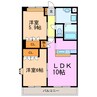 グランディスⅡ 2LDKの間取り