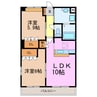 グランディスⅡ 2LDKの間取り