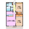 グリーンヒルズ 2LDKの間取り