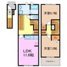 ブリーズ ガーデン 2LDKの間取り