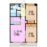 プライム日進 2LDKの間取り