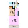 プランドール 1LDKの間取り