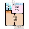 ハイツ桃山 1DKの間取り