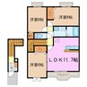 パークヒルズＫ　Ｆ 3LDKの間取り