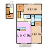 ヴェルデ藤塚 2LDKの間取り
