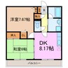 パークスクエア21 2DKの間取り