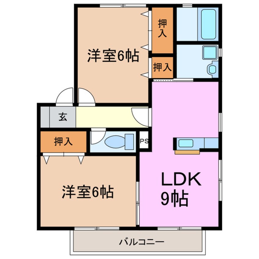 間取図 サンシャインヒルズミヨシＡ・Ｂ