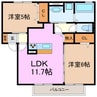 プリマヴェーラ天王台 2LDKの間取り