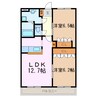 ウインドフィル三好丘 2LDKの間取り