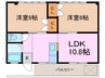 コーポおおくら 2LDKの間取り