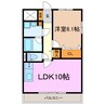 ルペルティア植田 1LDKの間取り