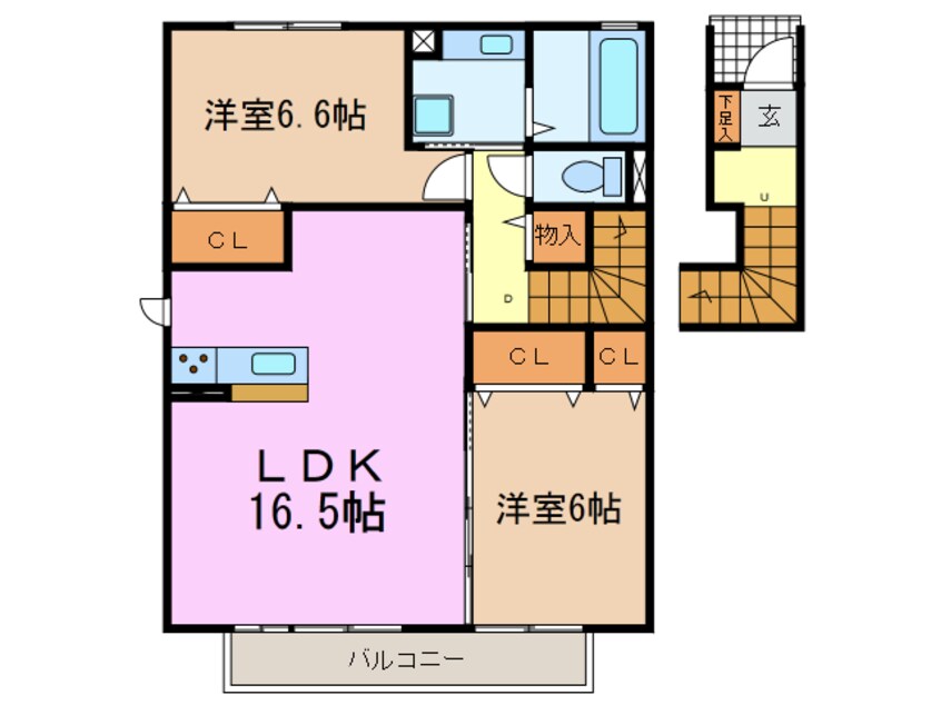 間取図 ウエストヒルズ岩崎台 A棟