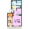 クリア　トゥレスA棟 1LDKの間取り
