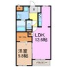 Leven Heim 1LDKの間取り