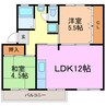 西一社団地15棟 2LDKの間取り