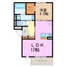 フルール B棟 1LDKの間取り
