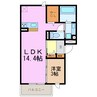 フルール B棟 1LDKの間取り