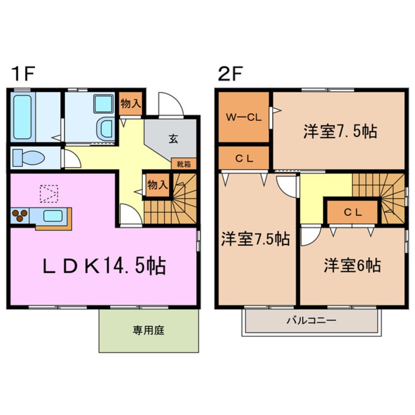 間取図 ロイヤルタウン B棟