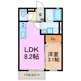 間取図 アインス三好丘B