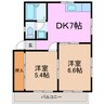 タウン竹の山 2DKの間取り