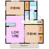 ヴィラ・クオーレ B棟 2LDKの間取り