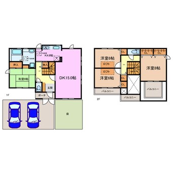 間取図 日進市折戸町鎌ケ寿M様貸家