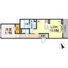 ラフィネ赤池 1LDKの間取り