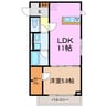 フェザーハイム 1LDKの間取り