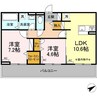 （仮称）GRAND D-ROOM 豊田市浄水町伊保原 A棟 2LDKの間取り