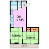 カリテプリ 2DKの間取り