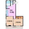 カリテプリ 2DKの間取り