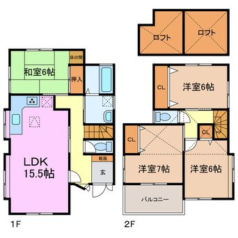 間取図 東郷町涼松一丁目貸家