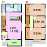 リヴェール荒池 B棟 3LDKの間取り