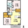 グランアムール 2LDKの間取り
