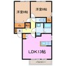 トークヴィレッジⅤ B棟 2LDKの間取り