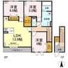 ベルネージュⅢ 3LDKの間取り
