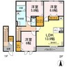 ベルネージュⅢ 3LDKの間取り