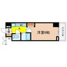 ラナップスクエア同心Ⅱ 1Kの間取り