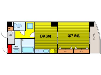 間取図 大阪メトロ中央線/堺筋本町駅 徒歩4分 9階 築22年