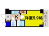 プレサンス天満 1Kの間取り