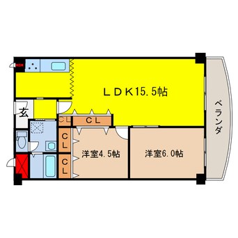 間取図 大阪メトロ谷町線/天満橋駅 徒歩9分 3階 築44年