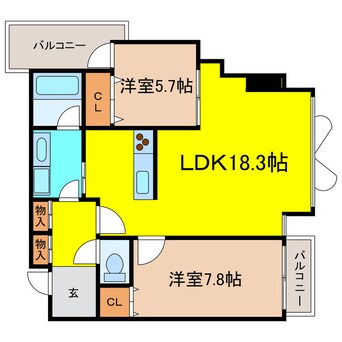 間取図 フロンティア天満