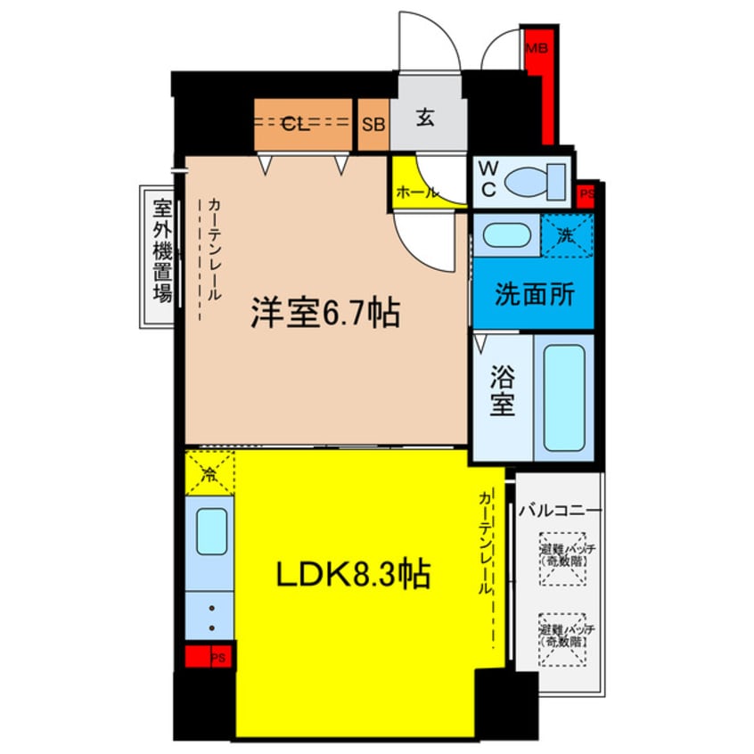 間取図 セントロイヤルクラブ谷町