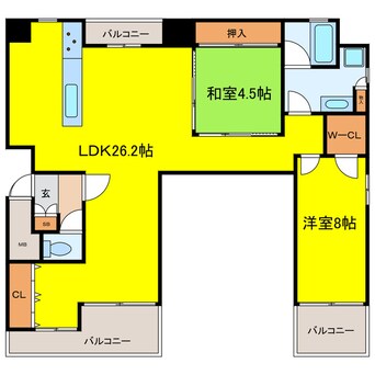 間取図 大阪メトロ堺筋線/堺筋本町駅 徒歩2分 5階 築24年