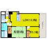 グランドシーズ上本町西 2LDKの間取り