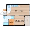 アリス・マナーガーデン谷町 1DKの間取り